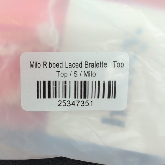 Honey Ribbed Laced Seamless Stripped Bralette Top Bra Size Small Milo - Picture 11 of 12